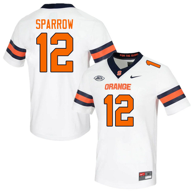 Men-Youth #12 Anwar Sparrow Syracuse Orange 2023 College Football Jerseys Stitched-White